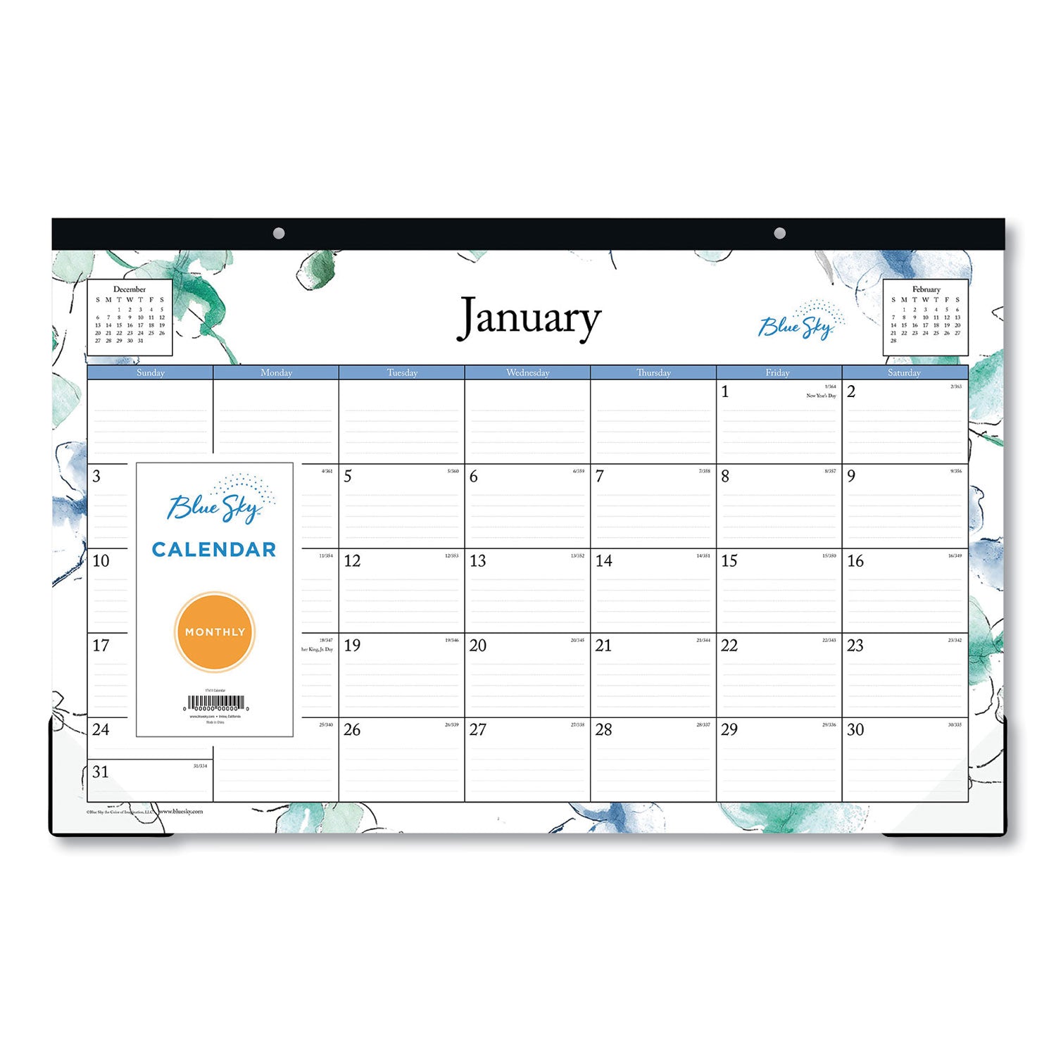 lindley-desk-pad-floral-artwork-17-x-11-white-blue-green-sheets-black-binding-clear-corners-12-month-jan-to-dec-2025-bls100024_1