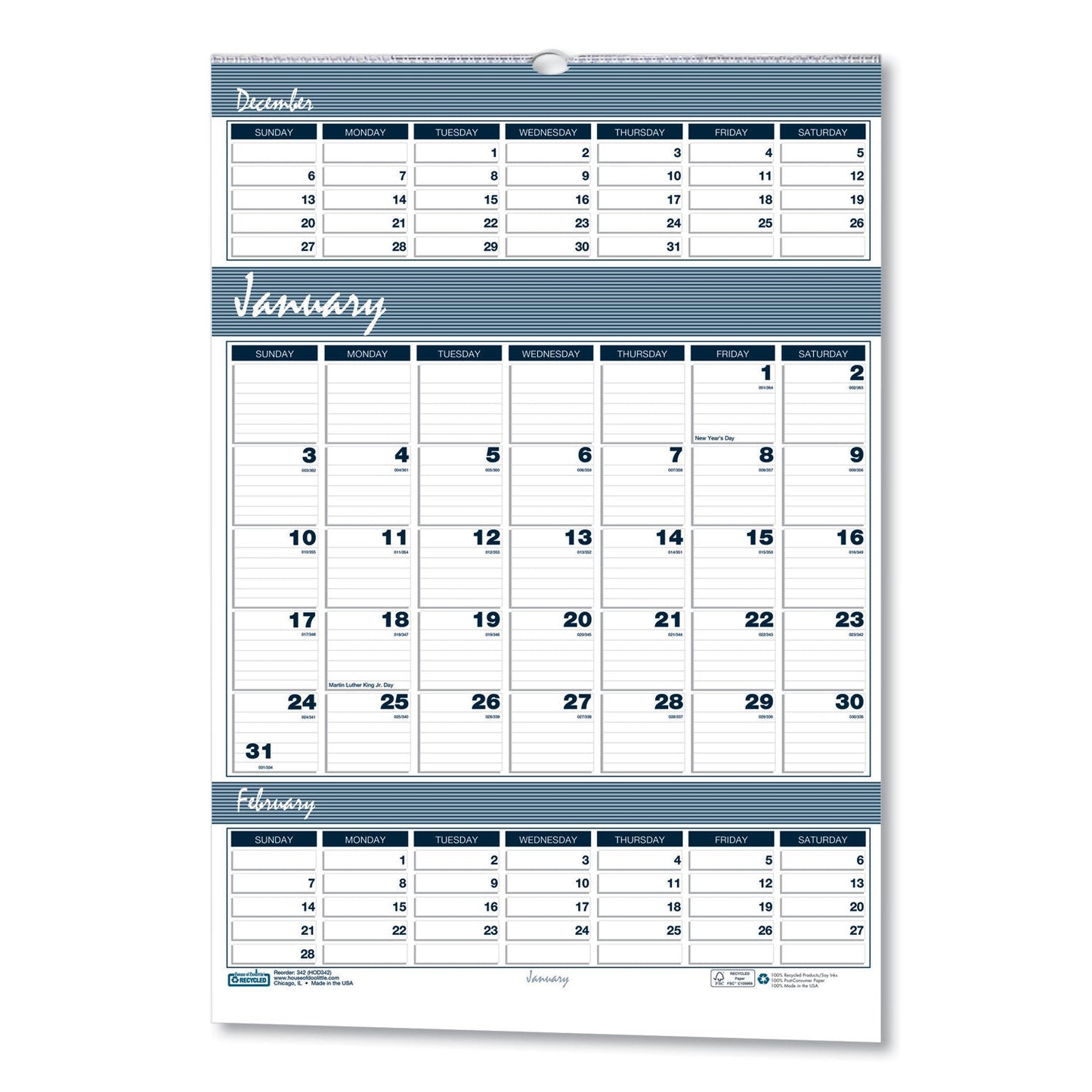 house-of-doolittle-bar-harbor-recycled-wirebound-3-months-per-page-wall-calendar-num-hod343_1