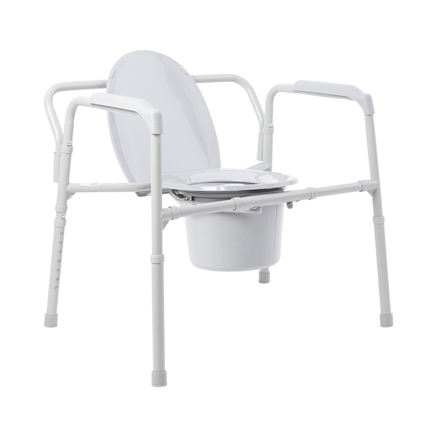 McKesson 3-in-1 Commode Chair Fixed Arms Steel Frame Back Bar 13-3/4 Inch Seat Width 650 lbs. Weight Capacity (1065225_EA)