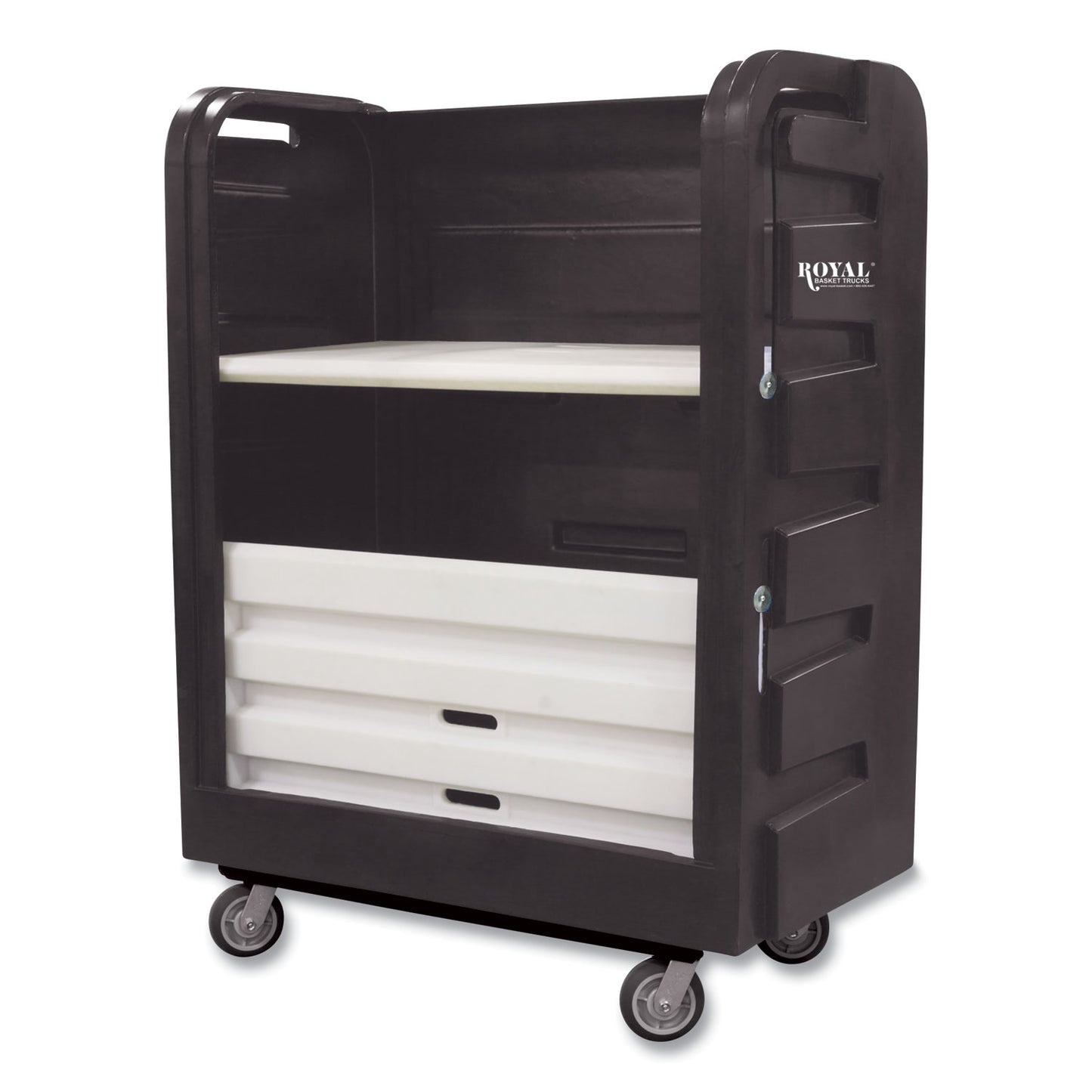 Royal Basket Trucks Bulk Transport Turnabout Truck, Plastic, 28" x 59" x 66.75", Black (RBTL48BKXTPA6UN)