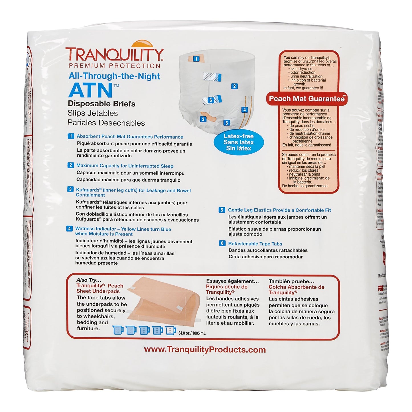Tranquility® ATN Unisex Adult Incontinence Brief Large Disposable Heavy Absorbency (665234_BG)