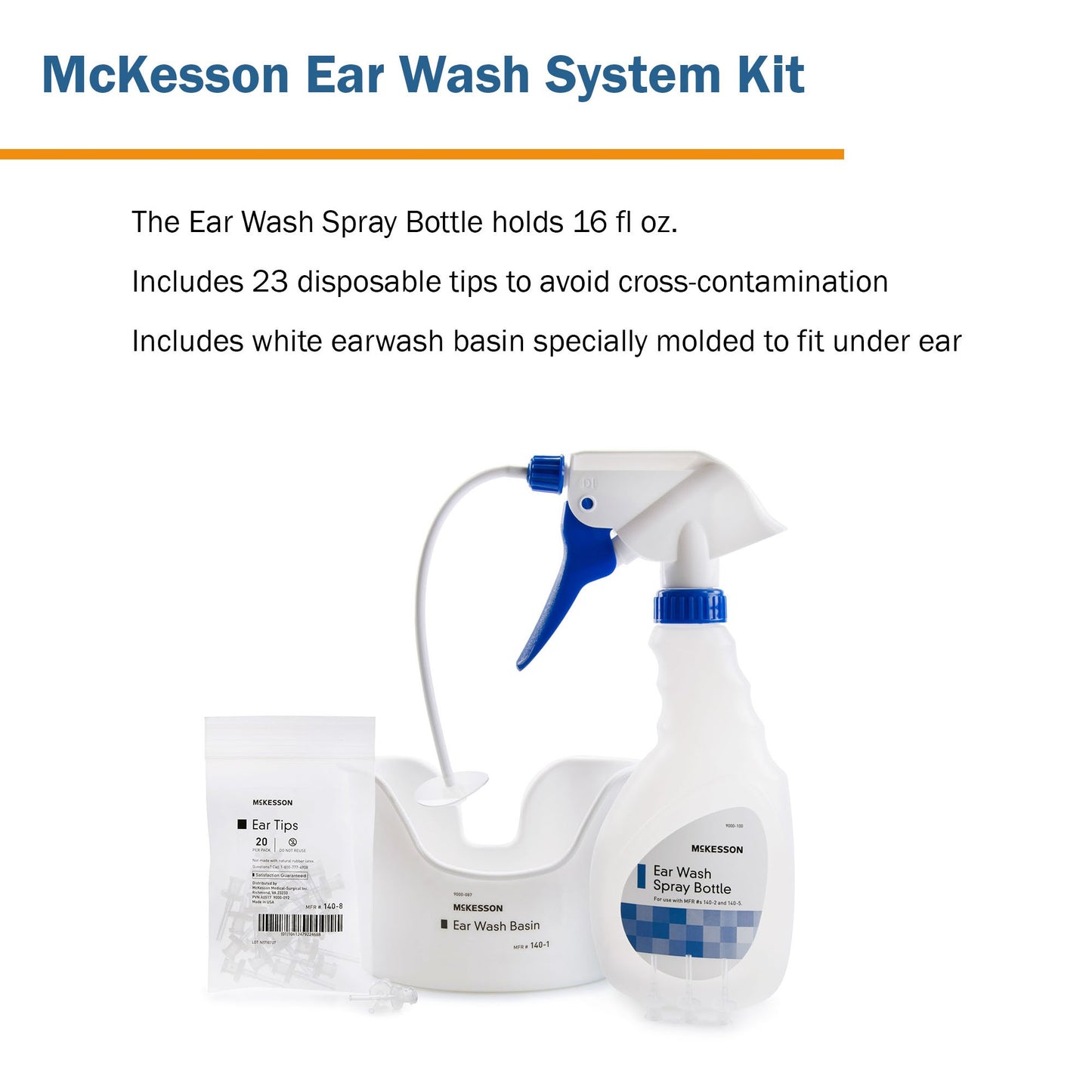 McKesson Ear Wash System Disposable Tip Blue / White (1068691_CS)