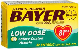 Bayer® Pain Relief 81 mg Strength Aspirin Tablet 32 per Bottle (981617_BT)