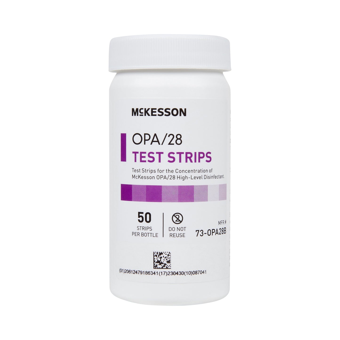 McKesson OPA/28 OPA Concentration Indicator Pad 50 Test Strips Bottle Single Use (852218_BT)