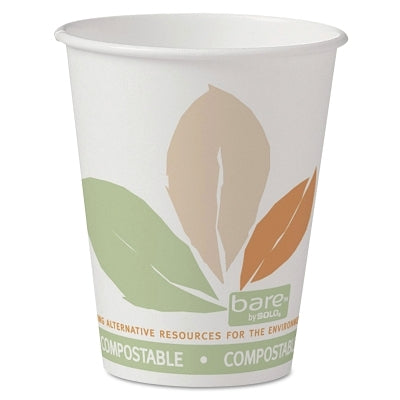Solo Eco-Forward Compostable PLA Paper Hot Cups, 8 oz, Bare (859-378PLA-BB)