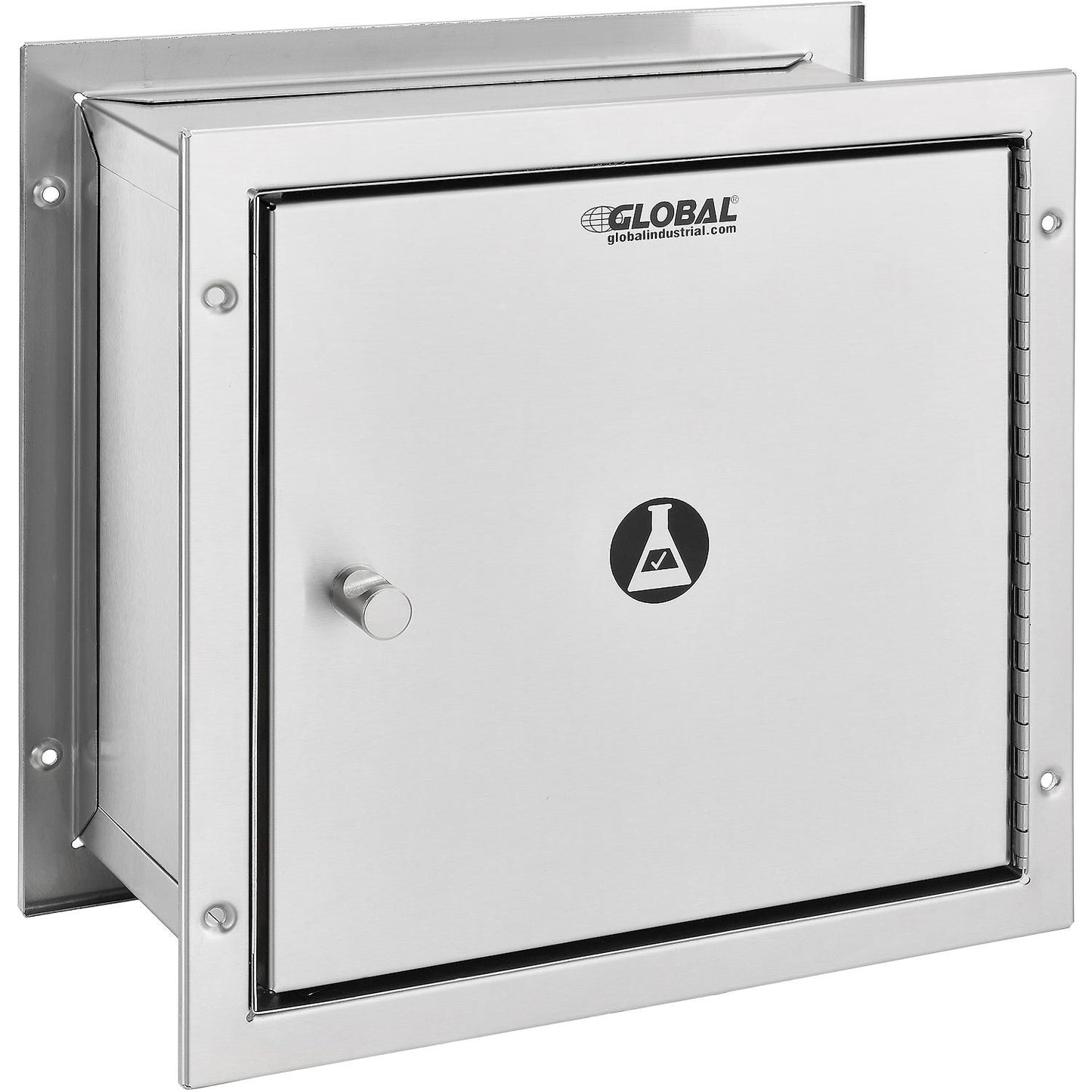 Global Industrial Stainless Steel Specimen Pass-Thru Cabinet, Recessed, 13-1/4" x 6" x 12-3/4" (WB670148)