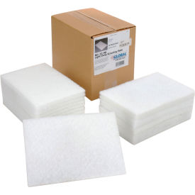 Global Industrial Light Duty Scouring Pads, White, 6" x 9" - Case of 20 Pads (WB670325)