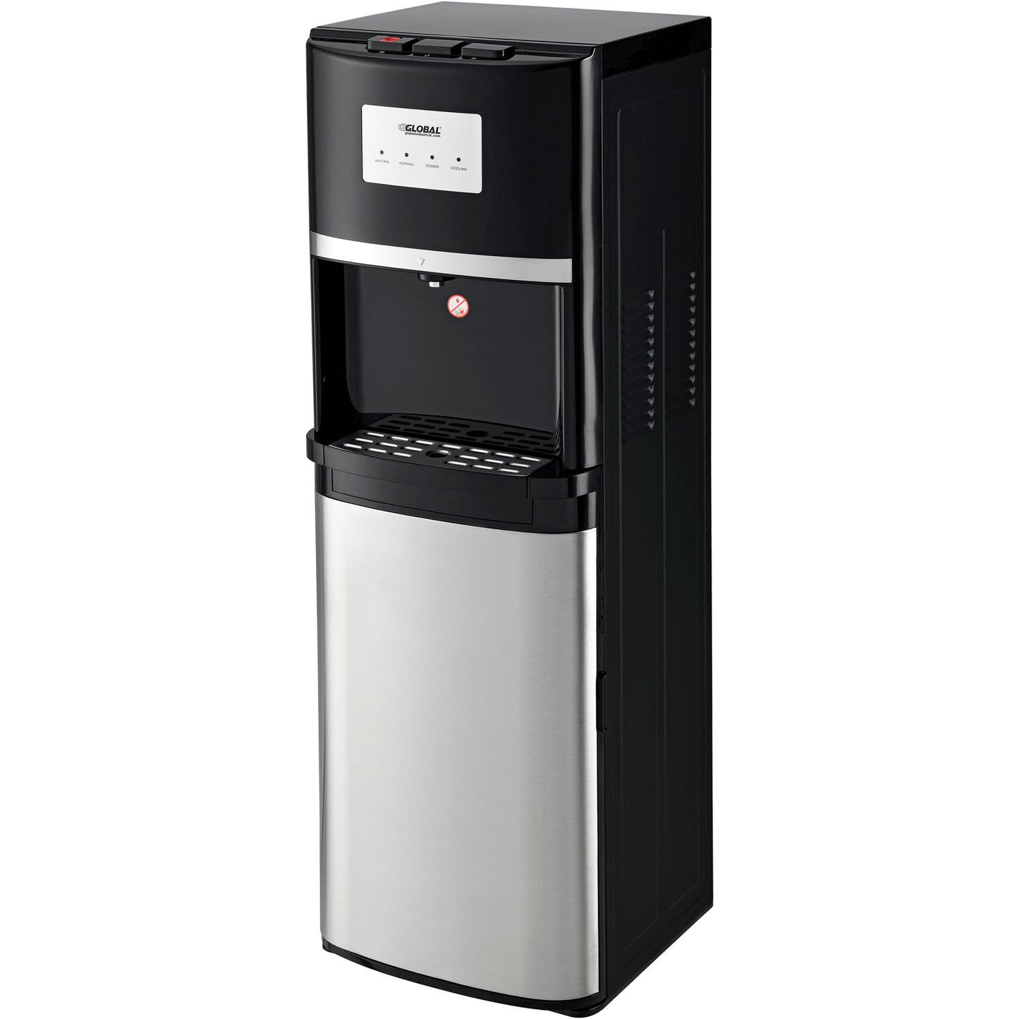 Global Industrial Tri-Temp Non-Filtered Water Dispenser, Black With Stainless (WB670435)