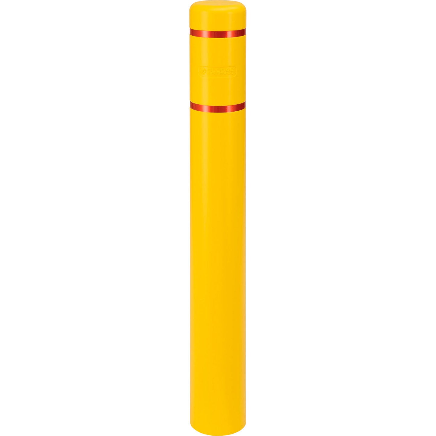 Global Industrial Reflective Bollard Sleeve, 6" Dia. x 52"H, Yellow With Red Tape (WB670524YR)
