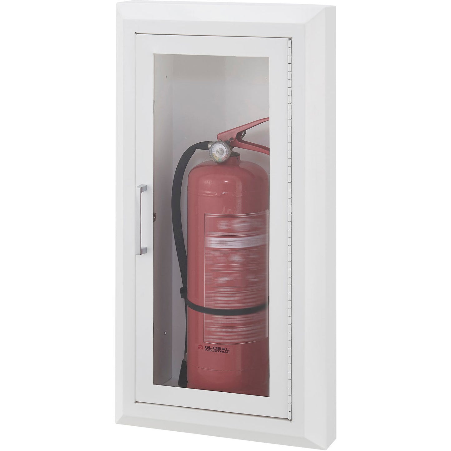 Global Industrial Fire Extinguisher Cabinet, Semi-Recessed, Fits 10 Lbs. (WB670599)