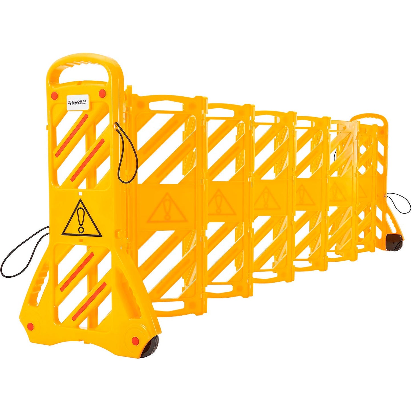 Global Industrial Extendable Mobile Barrier with Reflective Stripes, 12'L (WB670750)