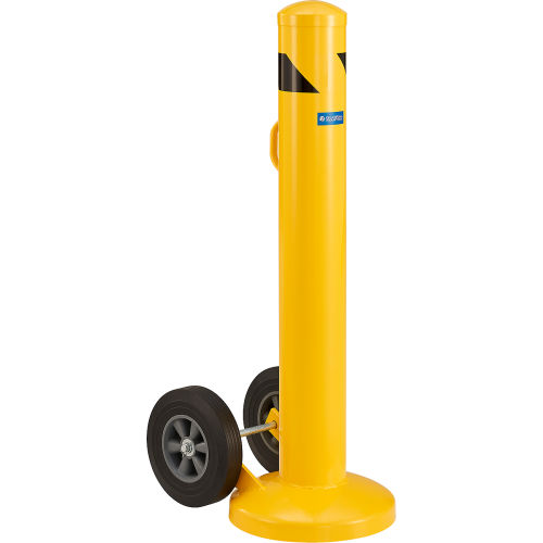 Global Industrial Movable Bollard with Wheels, 42''H, Yellow (WB670768)