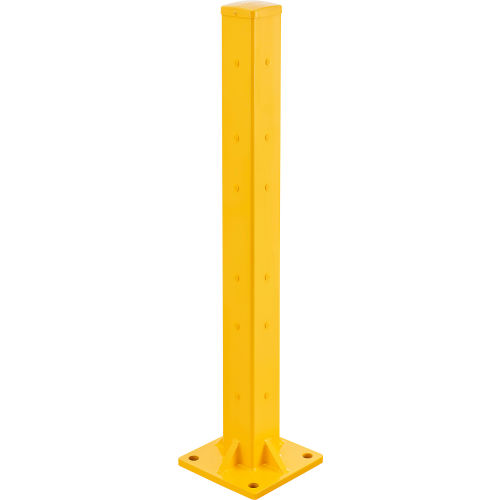 Global Industrial Bolt-On Steel Post for Double 3-Rib Guard Rail, 42"H, Yellow (WB670809)