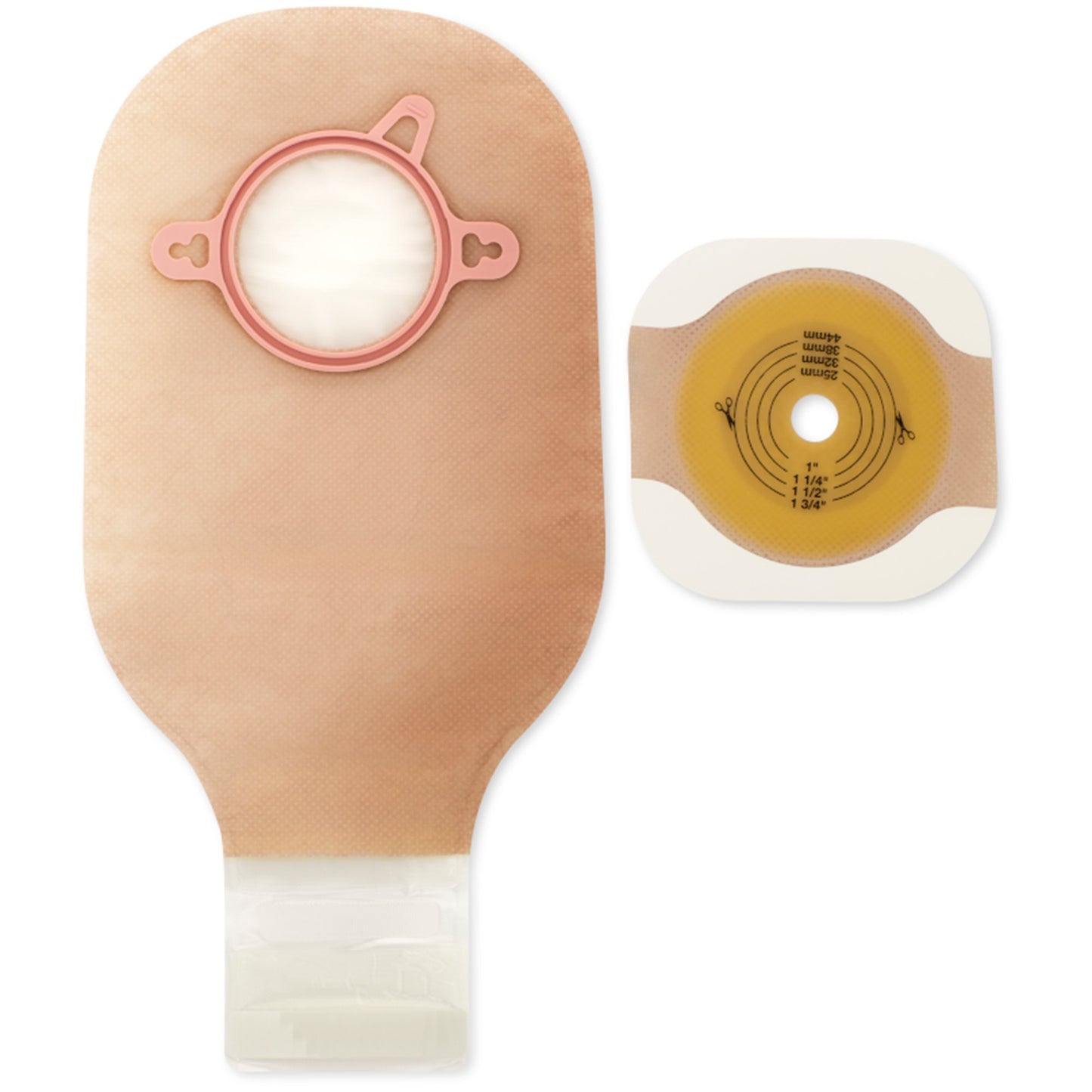 New Image™ Ileostomy / Colostomy Pouch Two-Piece System 12 Inch Length Flat, Trim to Fit up to 1-3/4 Inch Stoma Drainable (1117774_BX)