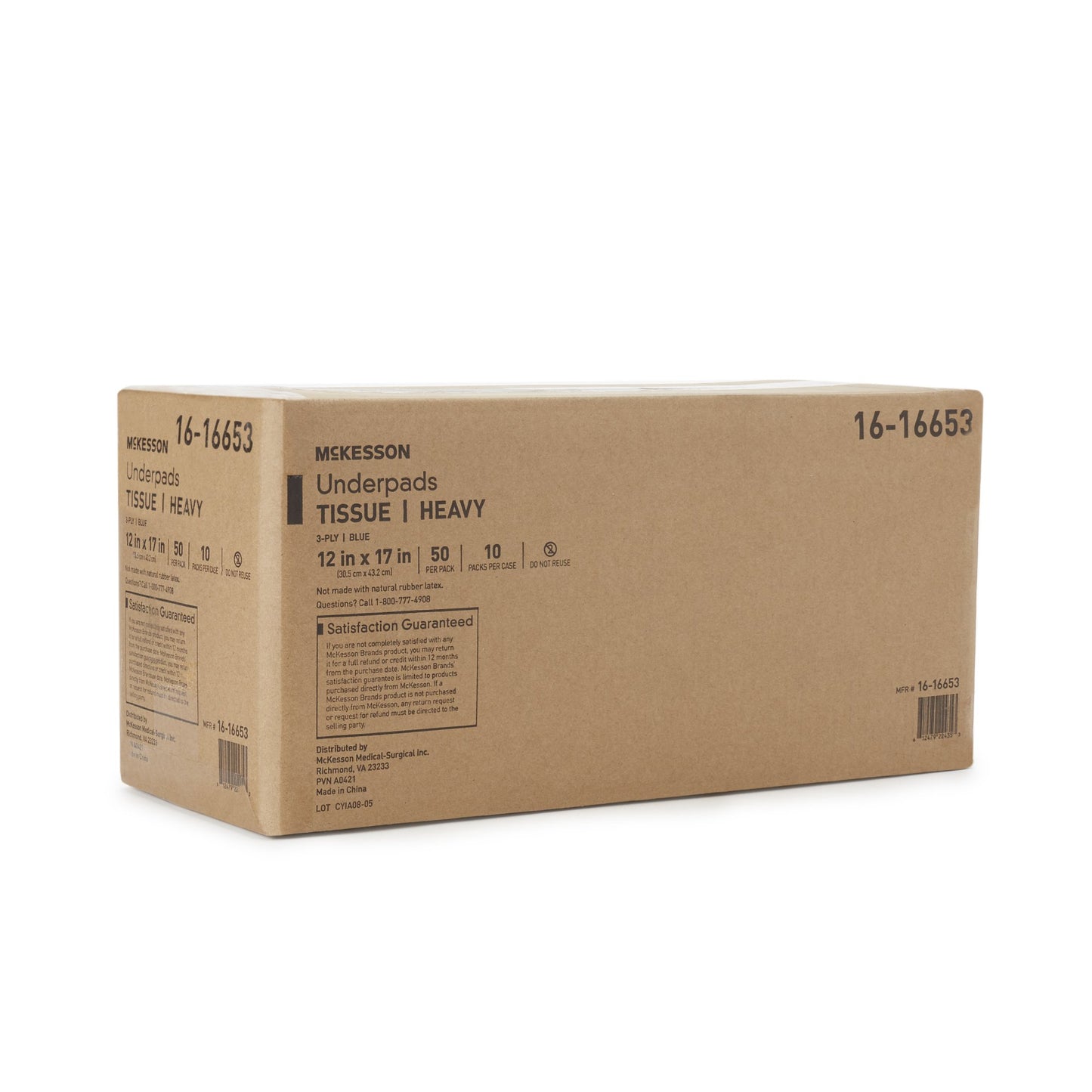 McKesson Procedure Underpad 12 W X 17 L Inch Blue NonSterile (875402_BG)