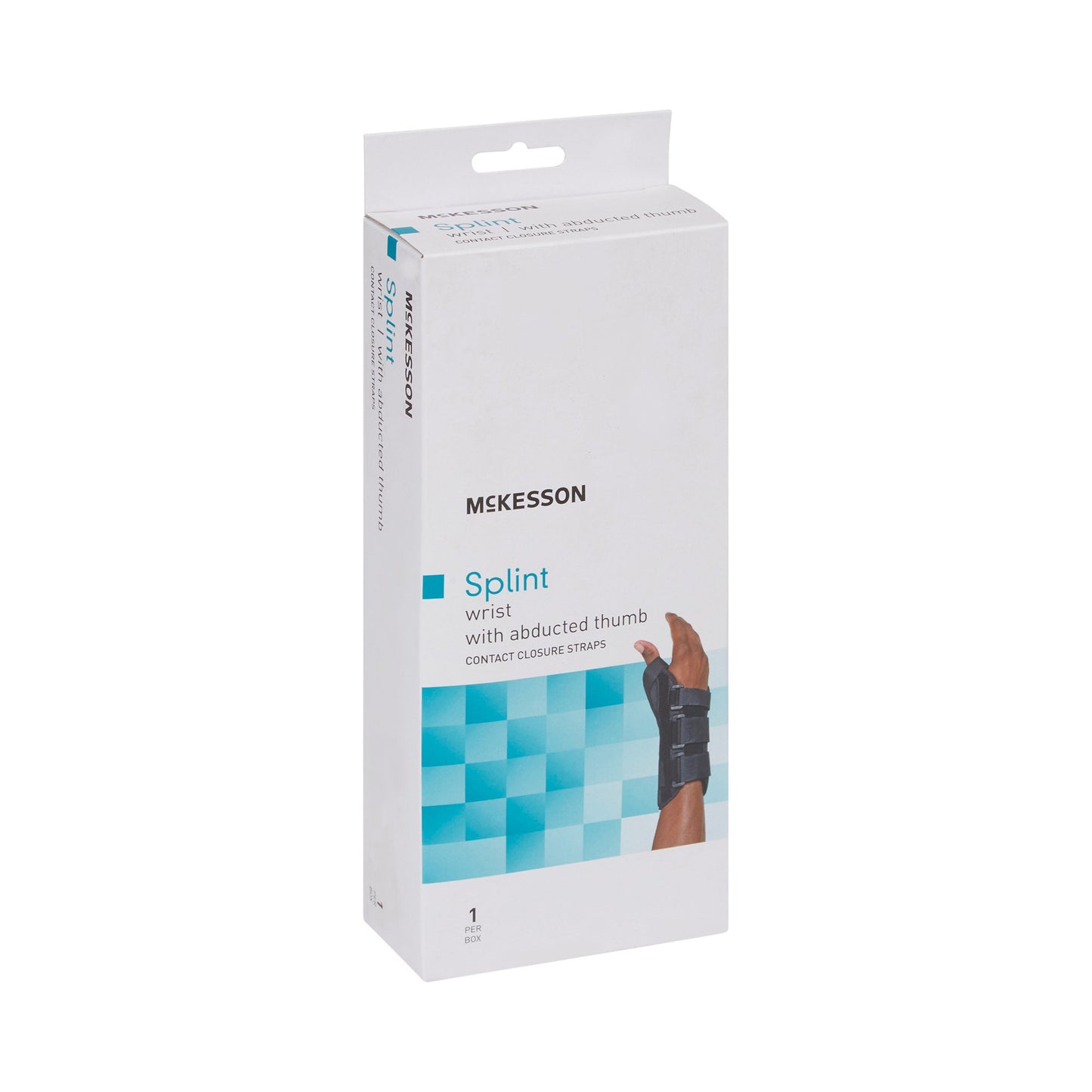McKesson Wrist Brace with Abducted Thumb Aluminum / Foam / Spandex / Plastic Left Hand Black Large (1159143_EA)