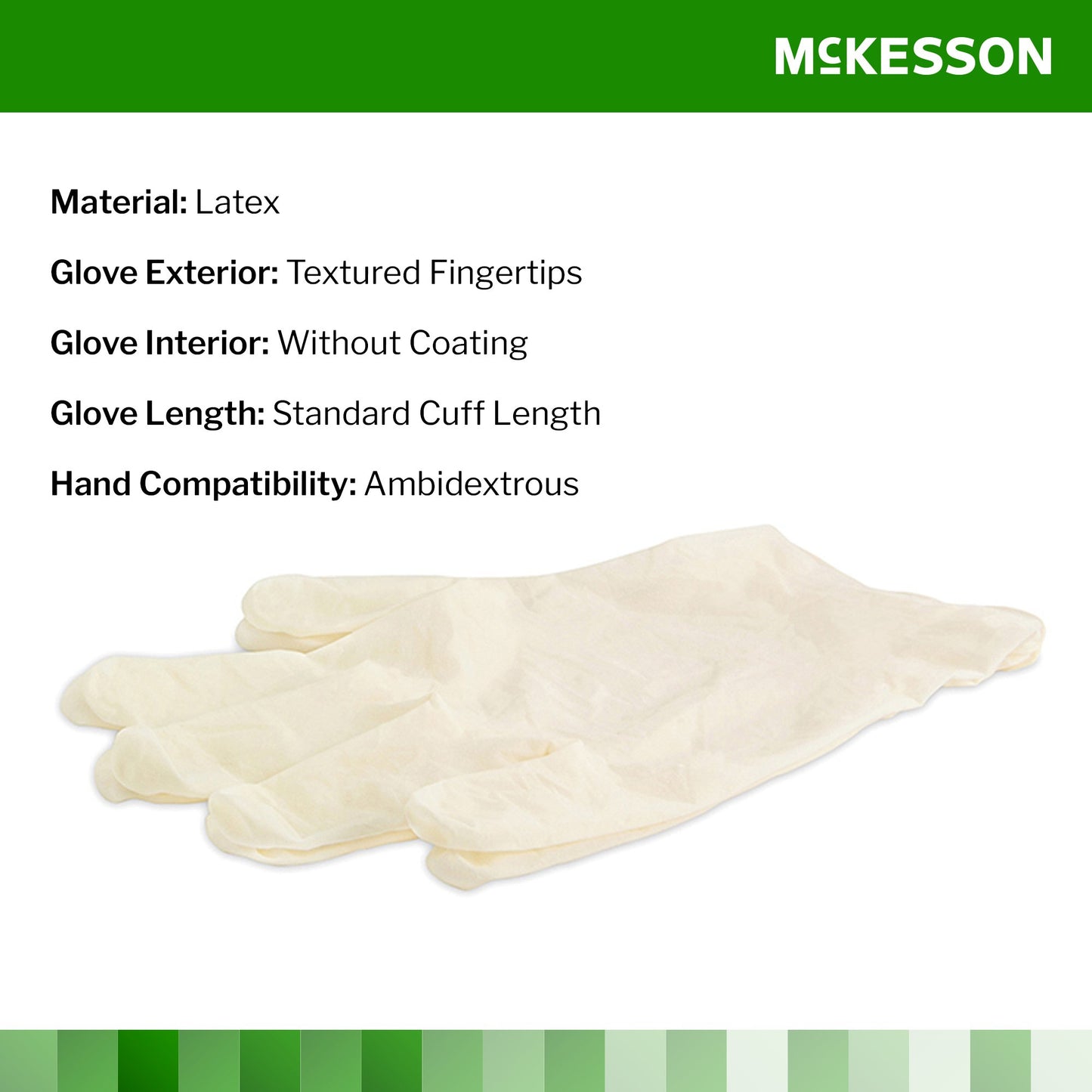 McKesson Confiderm® Exam Glove Large NonSterile Latex Standard Cuff Length Textured Fingertips Ivory Not Rated (921594_BX)