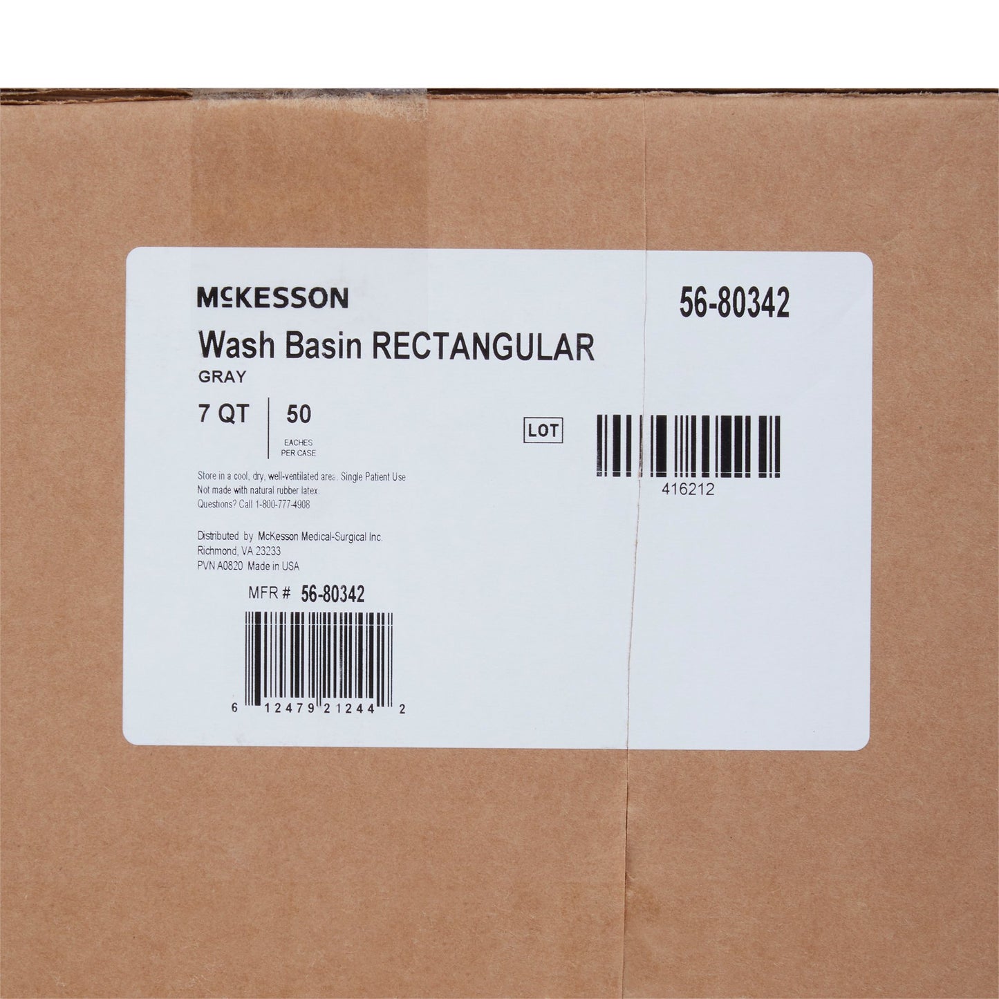 McKesson Wash Basin 7 Quart Rectangle NonSterile (1028129_EA)