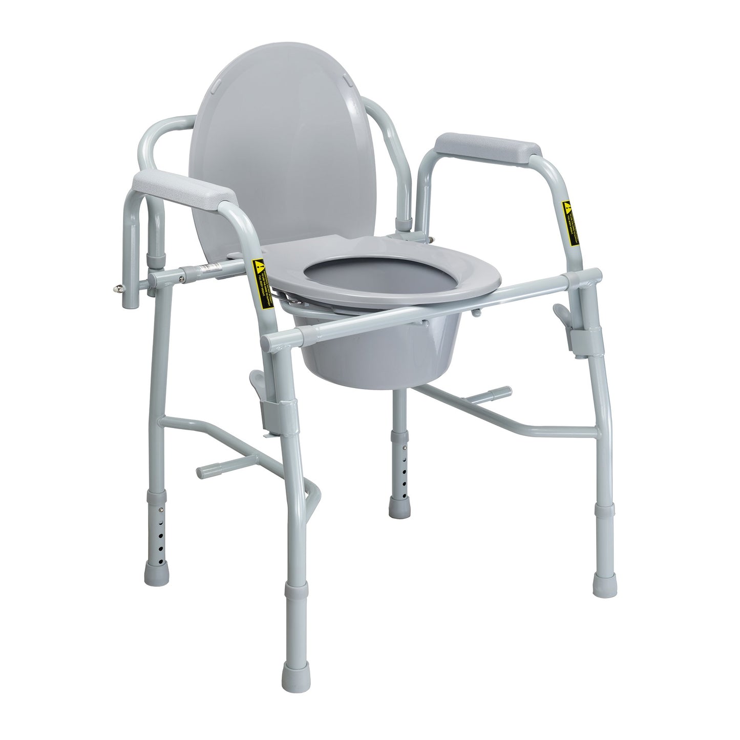 McKesson Commode Chair Drop Arms Steel Frame Back Bar 13-3/4 Inch Seat Width 300 lbs. Weight Capacity (1205413_CS)