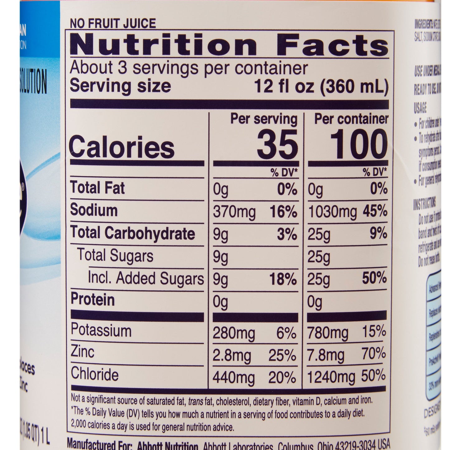 Pedialyte® Classic Oral Electrolyte Solution Mixed Fruit Flavor 33.8 oz. Electrolyte (223081_CS)