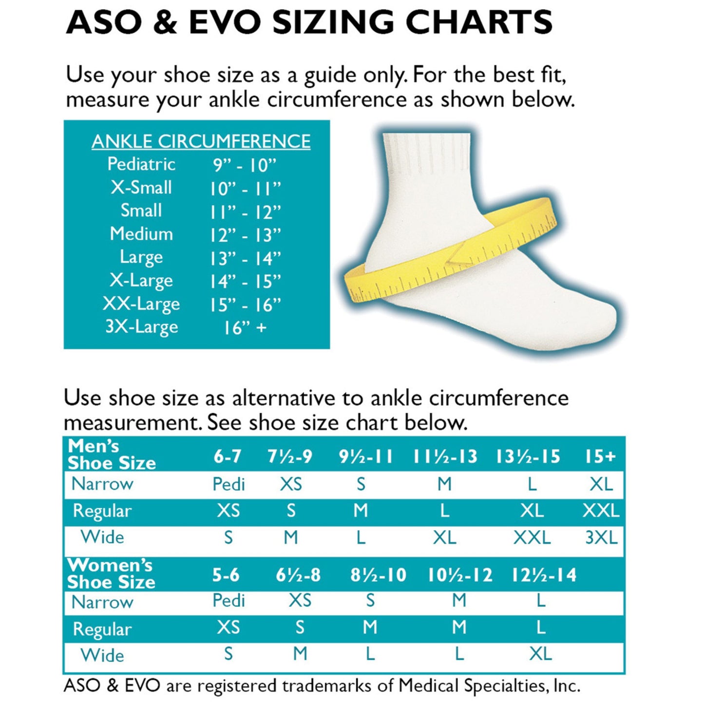 ASO® Ankle Support Small Lace-Up / Hook and Loop Strap Closure Foot (625895_EA)