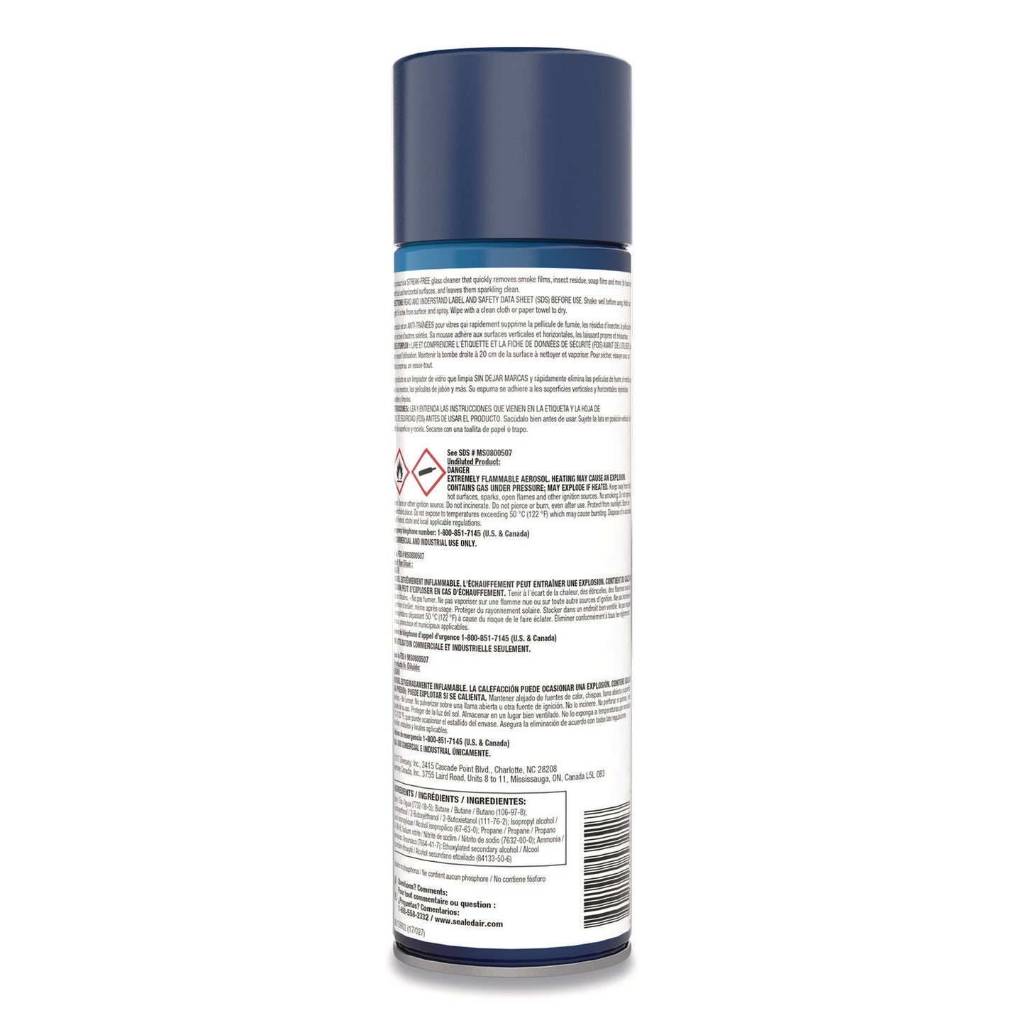 Diversey™ Glance Powerized Glass and Surface Cleaner, Ammonia Scent, 19 oz Aerosol Spray, 12/Carton (DVO101109731)