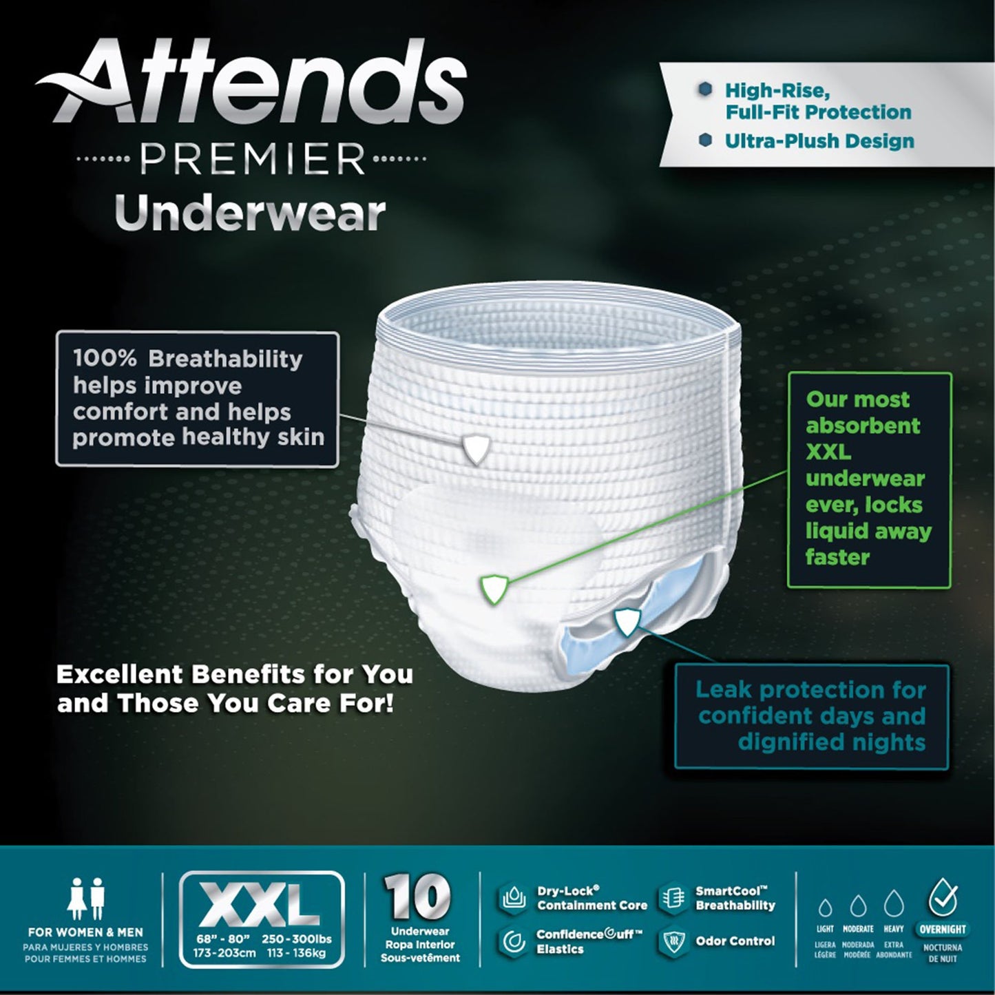 Attends® Premier Unisex Adult Absorbent Underwear Pull On with Tear Away Seams 2X-Large Disposable Heavy Absorbency (1226422_BG)