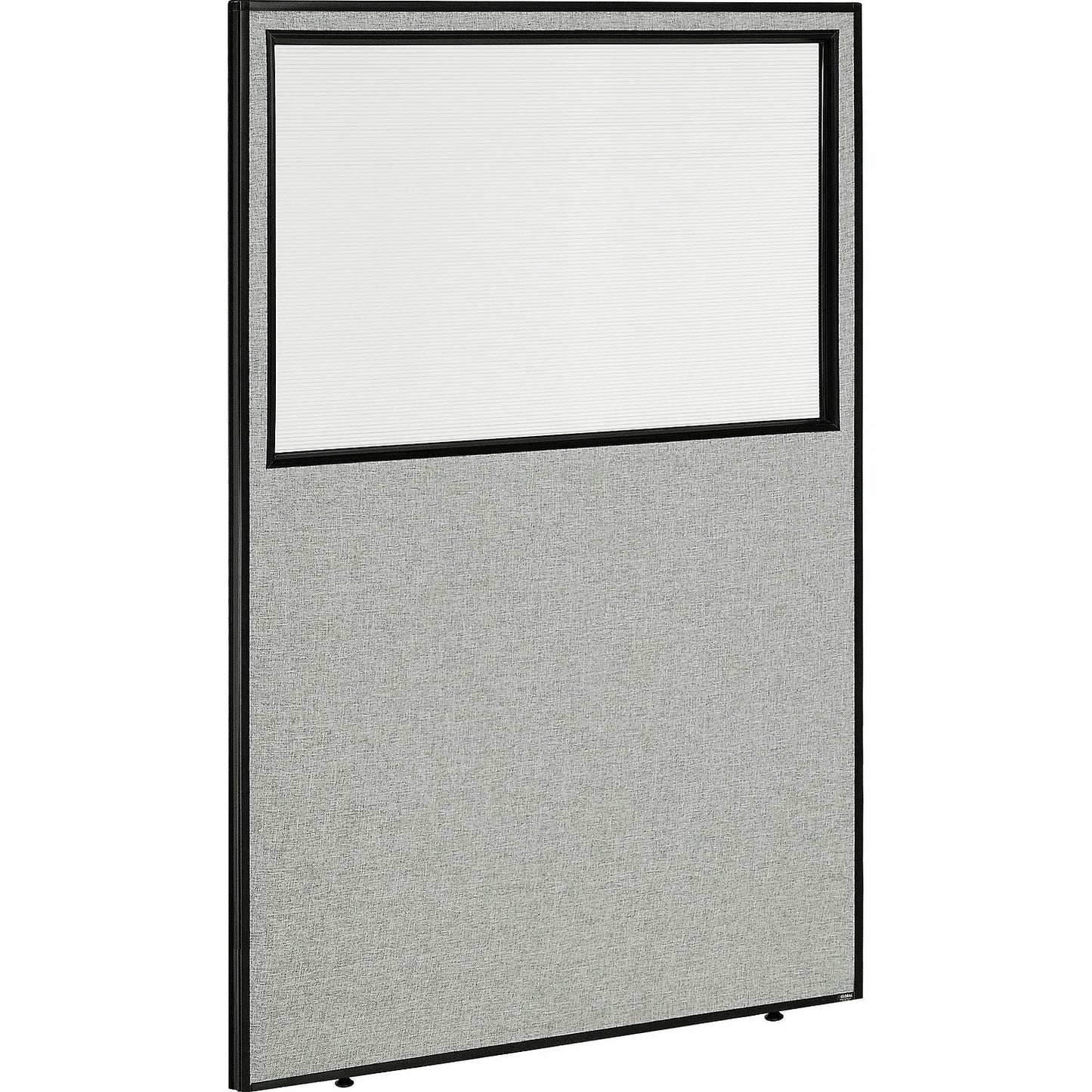 Interion Office Partition Panel with Partial Window, 48-1/4"W x 72"H, Gray (WB694664WGY)