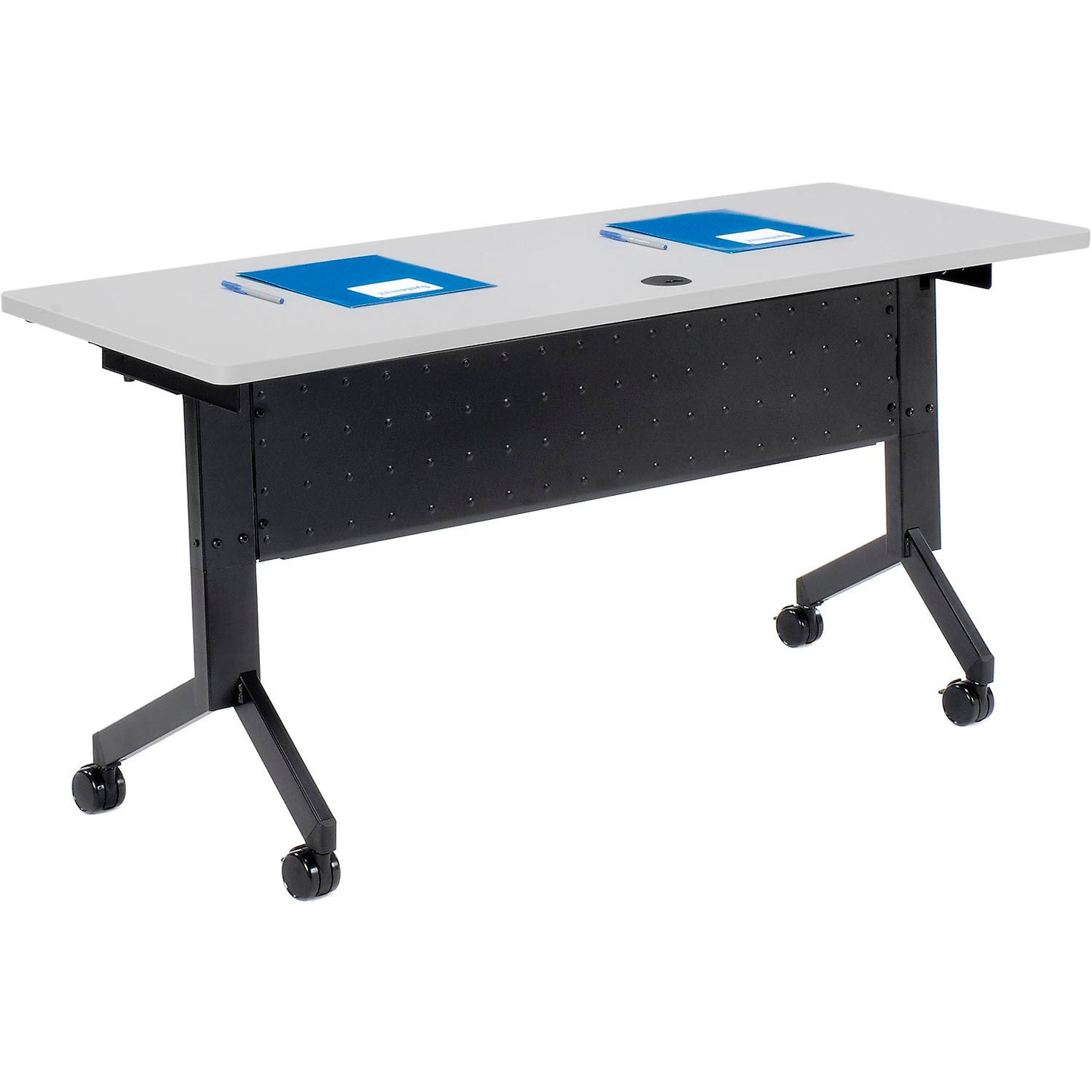Interion Flip-Top Training Table, 60"L x 24"W, Gray (WB695219)