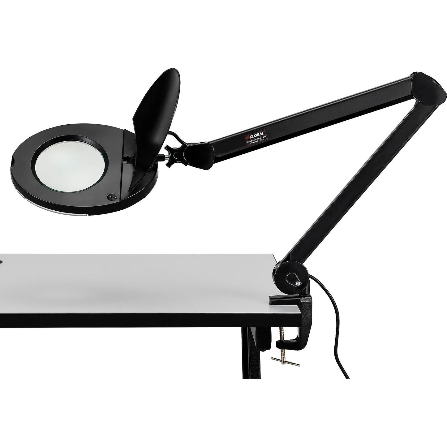 Global Industrial 3 Diopter LED Magnifying Lamp, Black (WB695231)