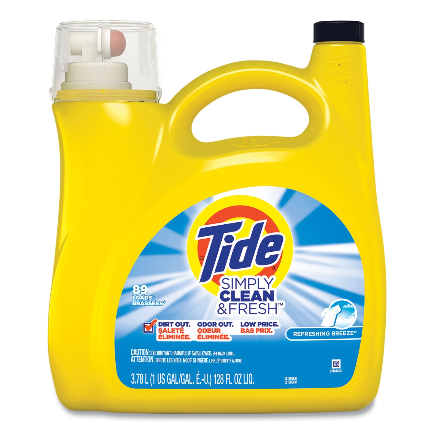 Tide® Simply Clean and Fresh Laundry Detergent, Refreshing Breeze Scent, 138 oz Bottle (PGC8913144311)