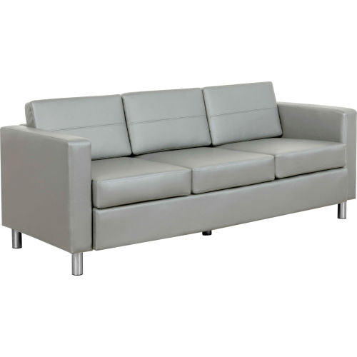 Interion Antimicrobial Upholstered Leather Sofa, Gray (WB695737GY-AM)