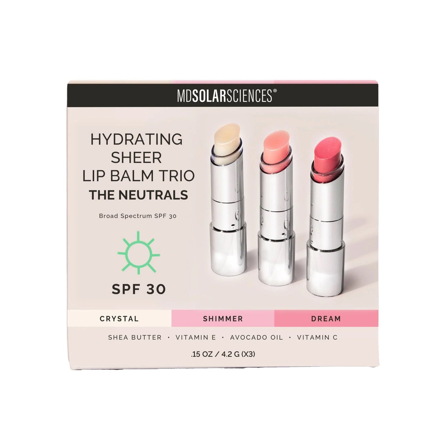 MDSolarsciences™ Hydrating Sheer SPF 30 Tinted Lip Balm Set with Sunscreen .15 oz. Tube (1241910_CS)