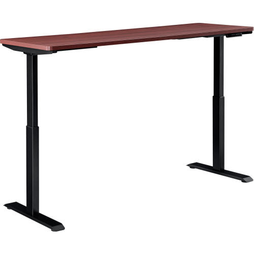 Interion Electric Height Adjustable Desk, 72"W x 30"D, Mahogany W/ Black Base (WB695781MH)