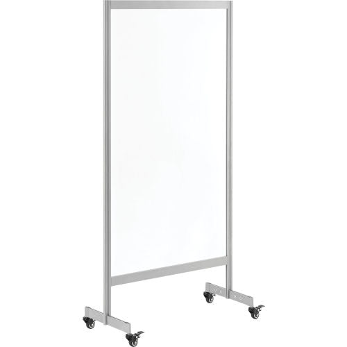 Global Industrial Clear Mobile Divider, Acrylic, 30"W x 60"H (WB695871)