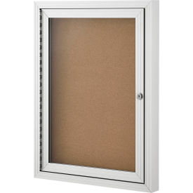 Global Industrial Enclosed Cork Bulletin Board -18"W x 24"H - 1 Door (WB695875)