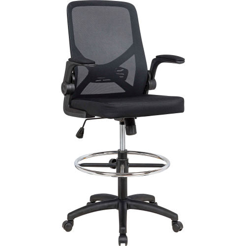 Interion Mesh Back Task Stool w/ Flip-Up Arms, Black (WB695944)
