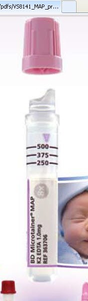 BD Microtainer® MAP Capillary Blood Collection Tube K2 EDTA Additive 250 µL to 500 µL BD Microgard™ Closure Plastic Tube (719201_BX)