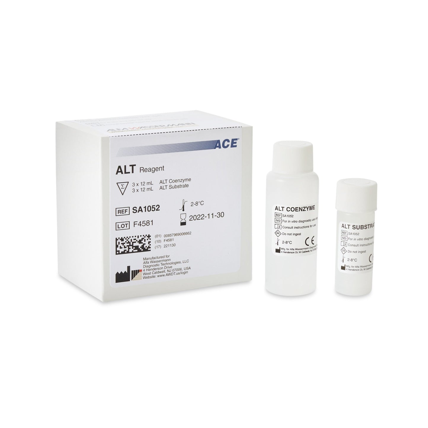Alfa Wassermann General Chemistry Reagent Alanine Aminotransferase (ALT) For ACE Axcel / ACE Alera Clinical Chemistry Systems 450 Tests (1174838_KT)