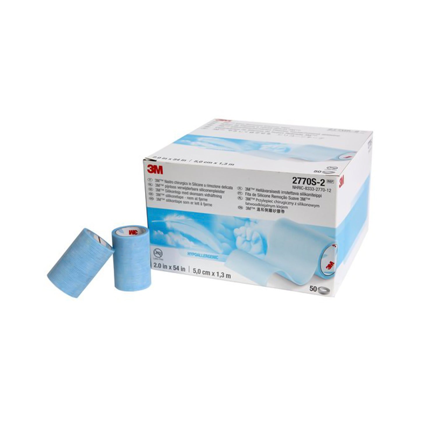 3M™ Micropore™ S Medical Tape Blue 2 Inch X 1-1/2 Yard Silicone NonSterile (774190_BX)