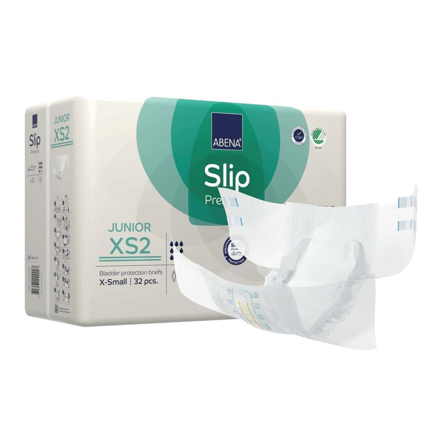 Abena® Slip Premium Junior XS2 Unisex Youth Incontinence Brief X-Small Disposable Heavy Absorbency (1218195_PK)