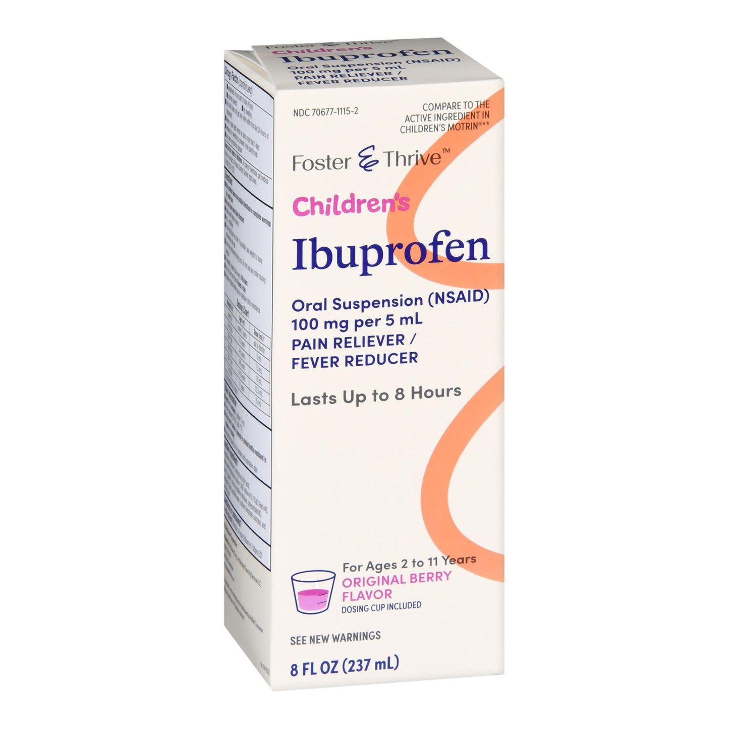 Foster & Thrive™ Children's Pain Relief 100 mg / 5 mL Strength Ibuprofen Oral Suspension 8 oz. (1238935_BT)