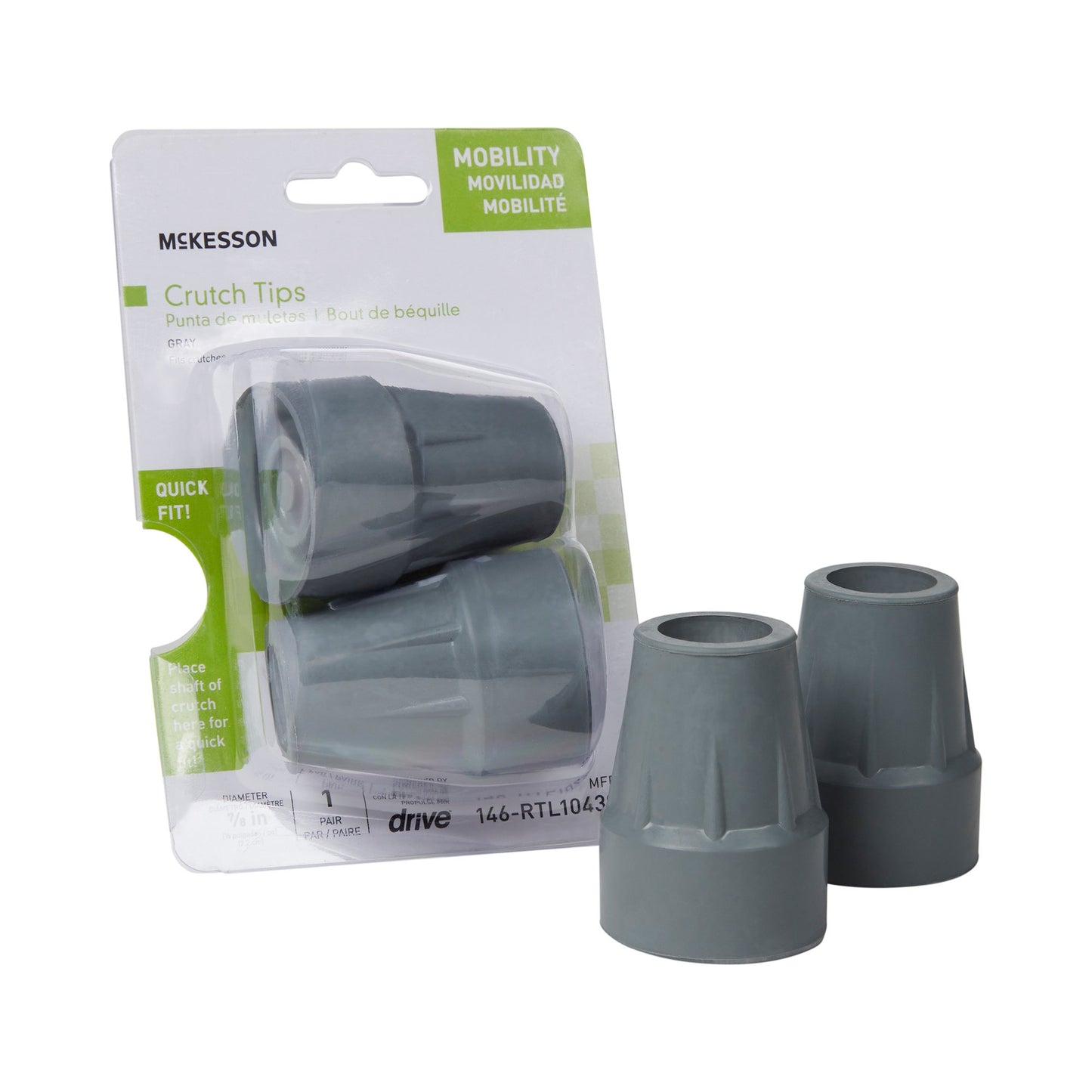 McKesson Crutch Tip For Crutch with 7/8 Inch Diameter (1095259_CS)