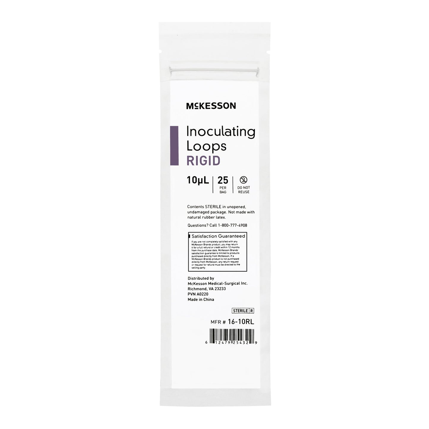 McKesson Inoculating Loop 10 µL Polystyrene Integrated Handle Sterile (1175310_BG)