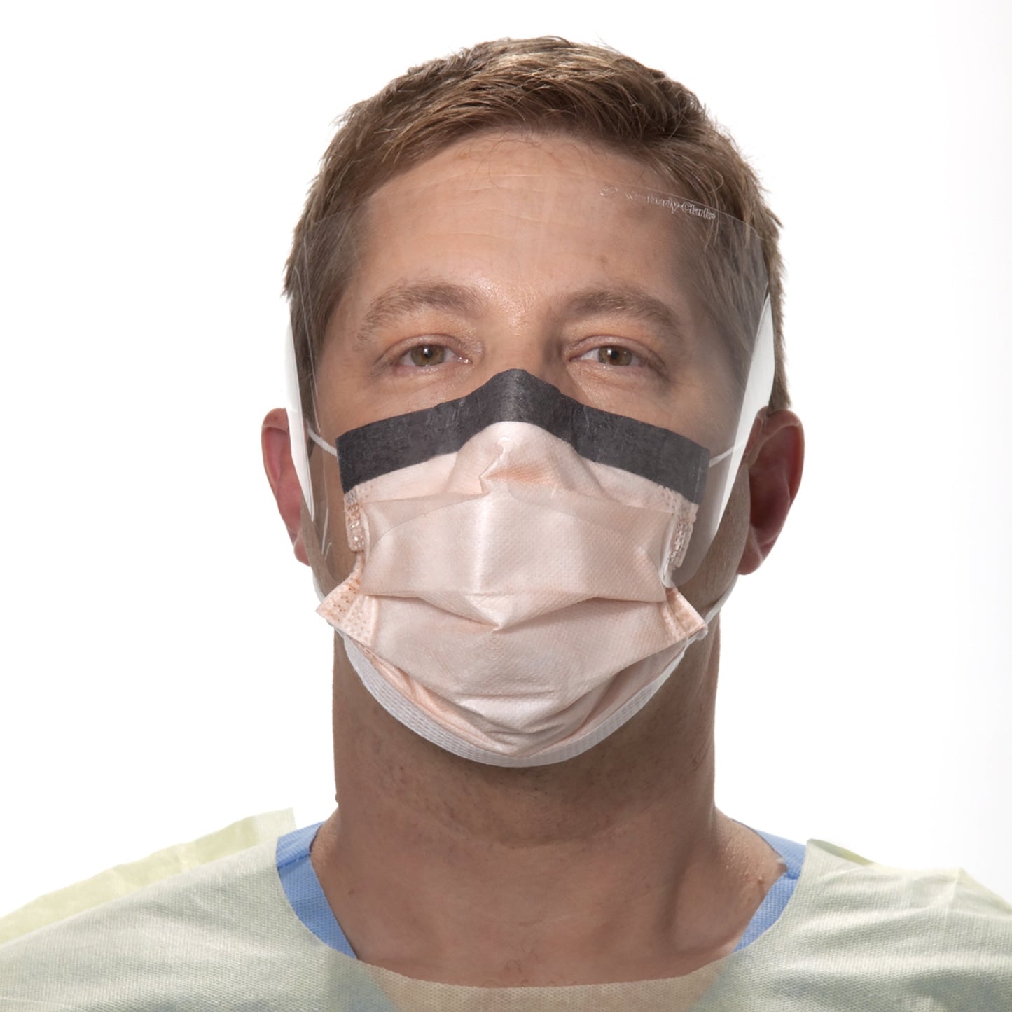 FluidShield Procedure Mask with Eye Shield Anti-fog Foam ASTM Level 3 Earloops One Size Fits Most (280649_CS)