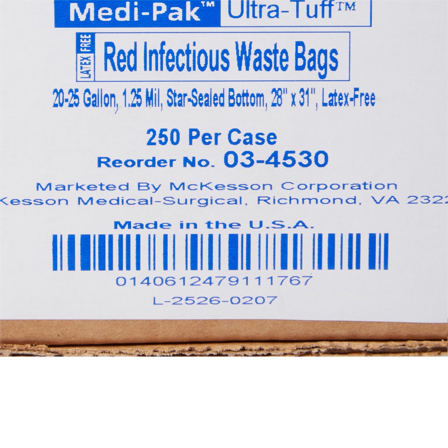 McKesson Biohazard Waste Bag Biohazard Symbol / Infectious Waste 20 to 25 gal. Red 28 X 31 Inch (230472_CS)