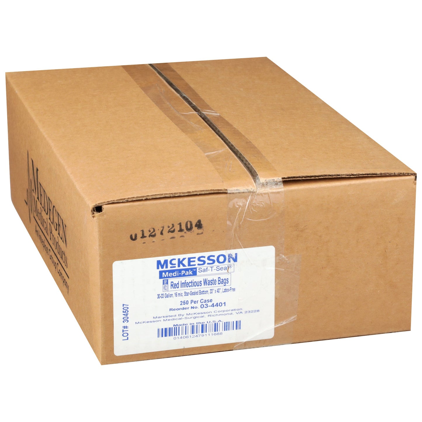 McKesson Biohazard Waste Bag Biohazard Symbol / Infectious Waste 30 to 33 gal. Red 33 X 40 Inch (186722_CS)