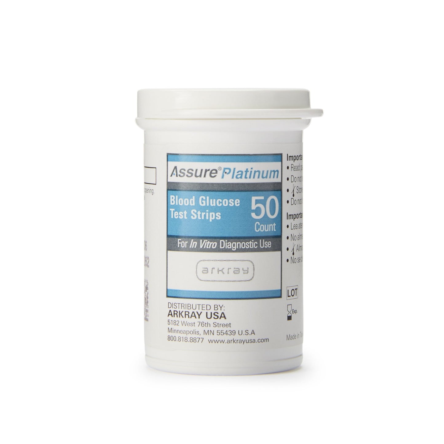 Assure® Platinum Blood Glucose Test Strips 50 Strips per Pack (718282_CS)