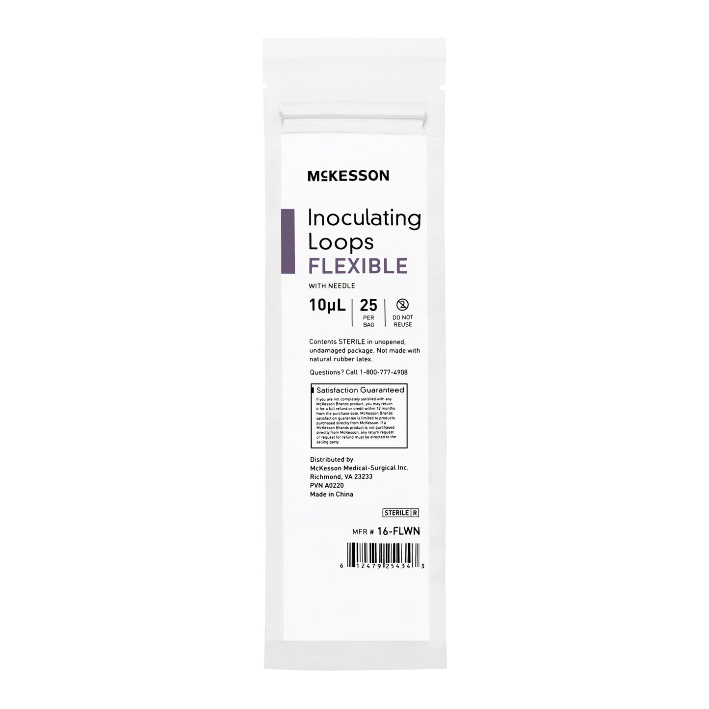 McKesson Inoculating Loop with Needle 10 µL ABS Integrated Handle Sterile (1175311_BG)