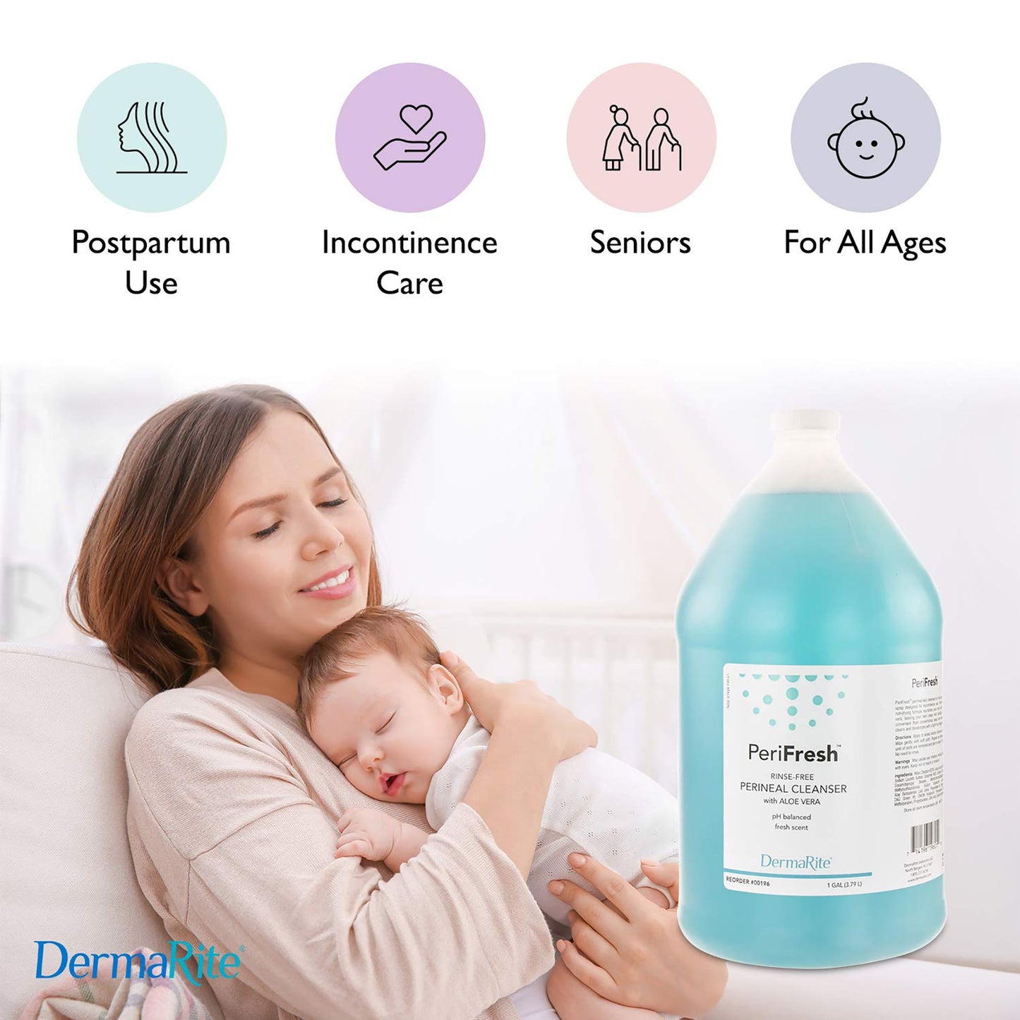 PeriFresh® Rinse-Free Perineal Wash Liquid 1 gal. Jug Scented (584128_GL)